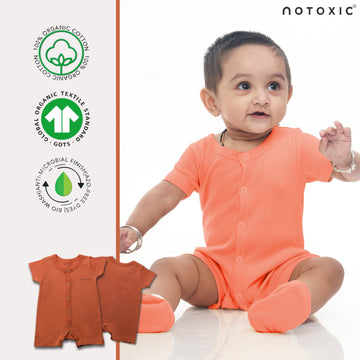 Coral OneSea Organic Button down Shorts Romper