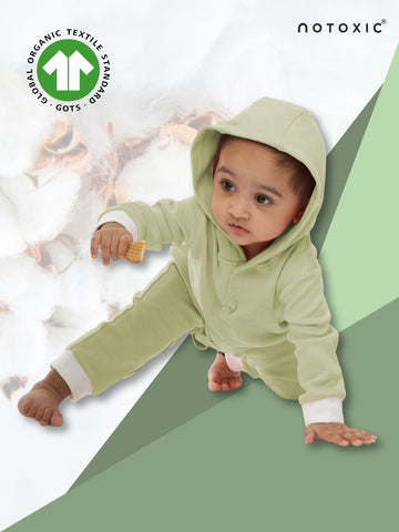 Herb OneSea Organic Hooded Romper with Rib