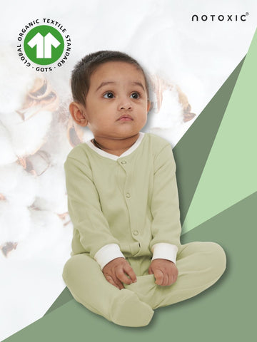 Herb OneSea Organic Rompers Button Down Footed