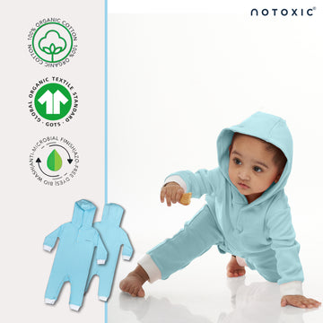 Water OneSea Organic Hooded Romper with Rib