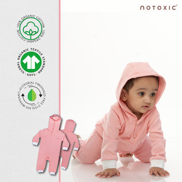 Flamingo OneSea Organic Hooded Romper with Rib