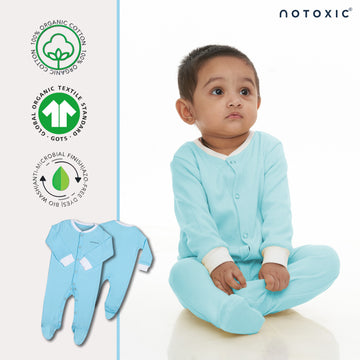 Water OneSea Organic Rompers Button Down Footed