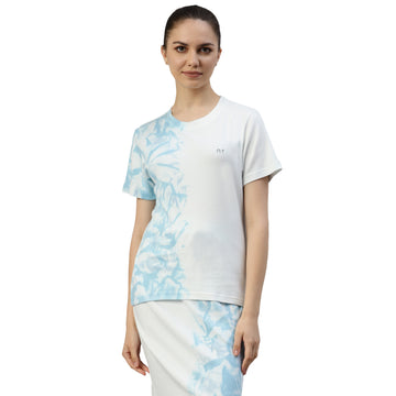 Dye Blue Crew Neck T-Shirt Half Sleeve