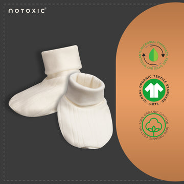 OneSea Organic Booties With Rib - Coconut Milk