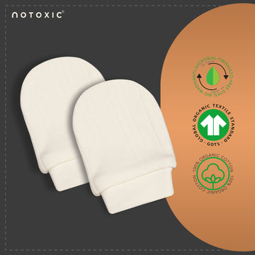 OneSea Organic Mittens With Rib - Coconut Milk