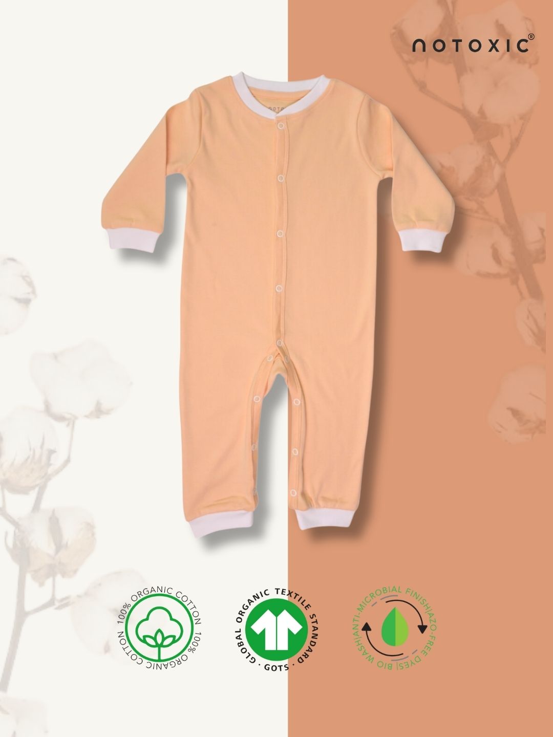 Starfish OneSea Organic Rompers Button Down with Rib