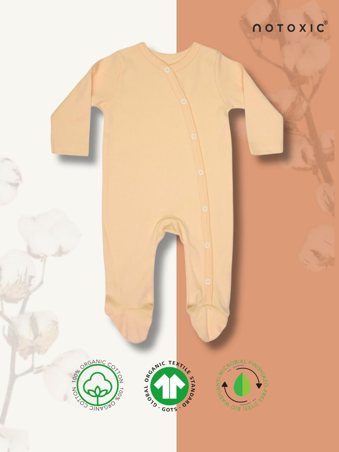 Starfish OneSea Organic Kimono Footed Romper