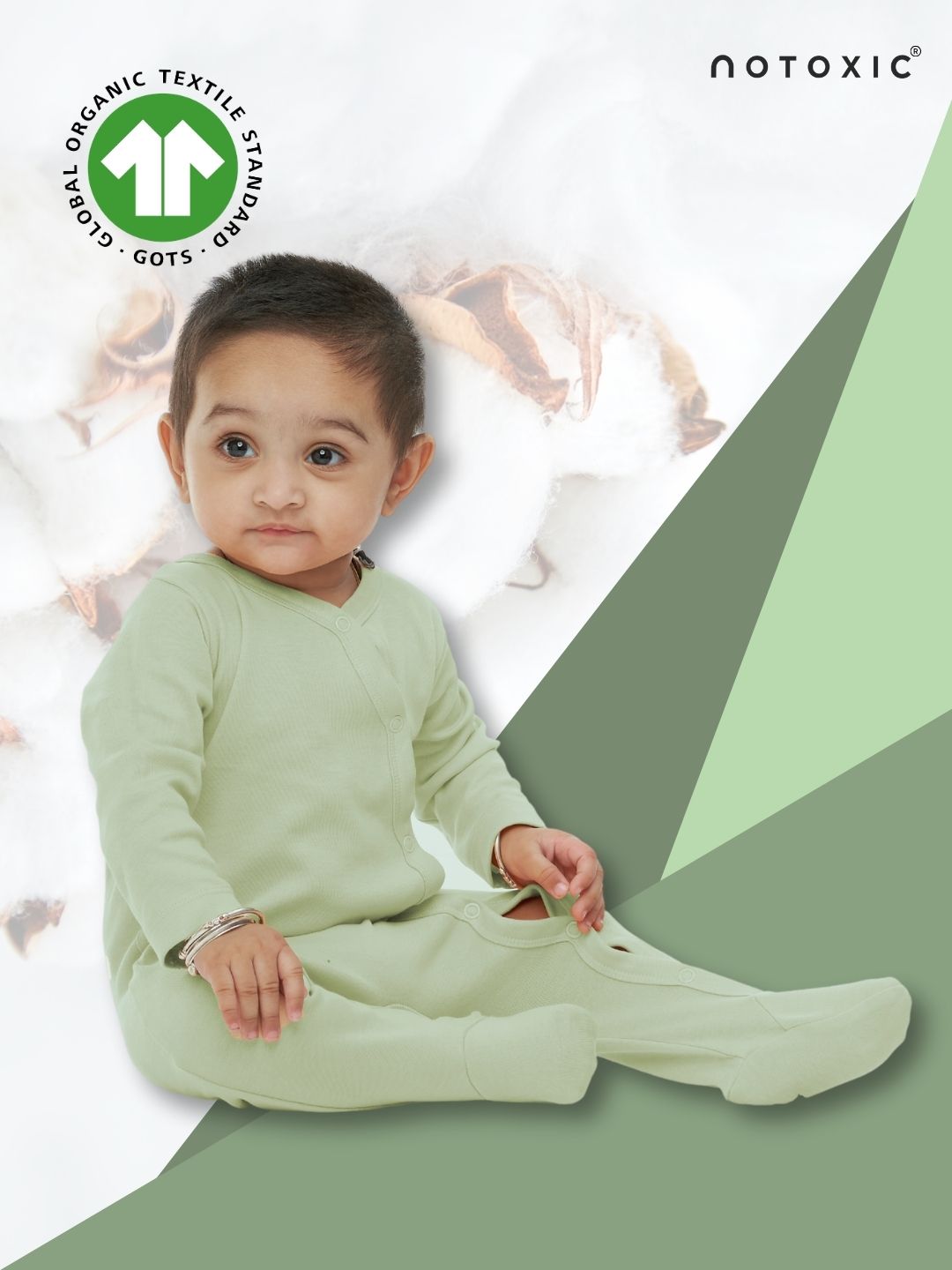 Herb OneSea Organic Kimono Footed Romper