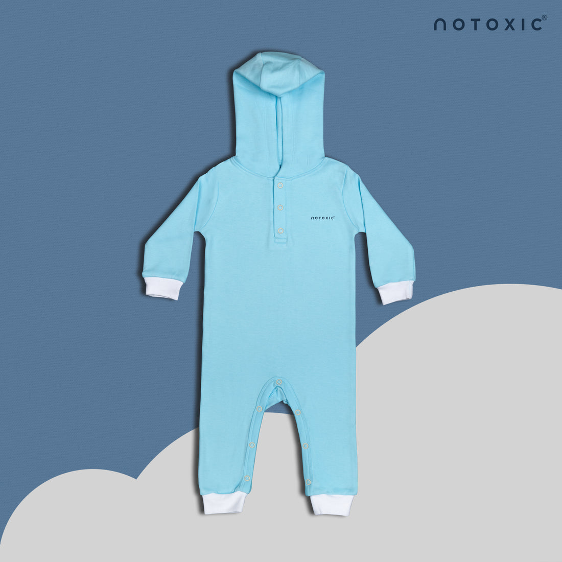 Water OneSea Organic Hooded Romper with Rib