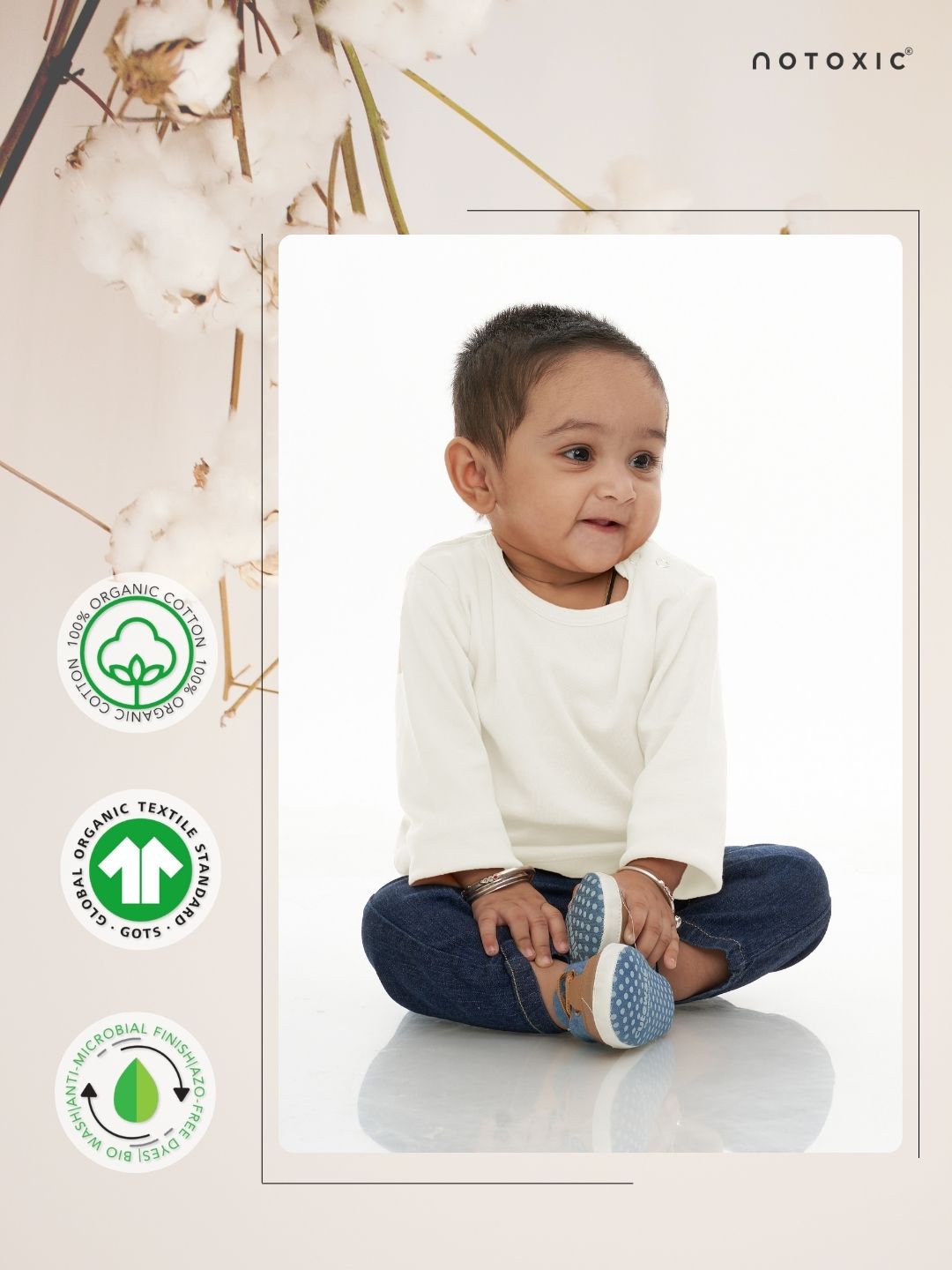 OneSea Organic T-Shirt Full Sleeve - Coconut Milk