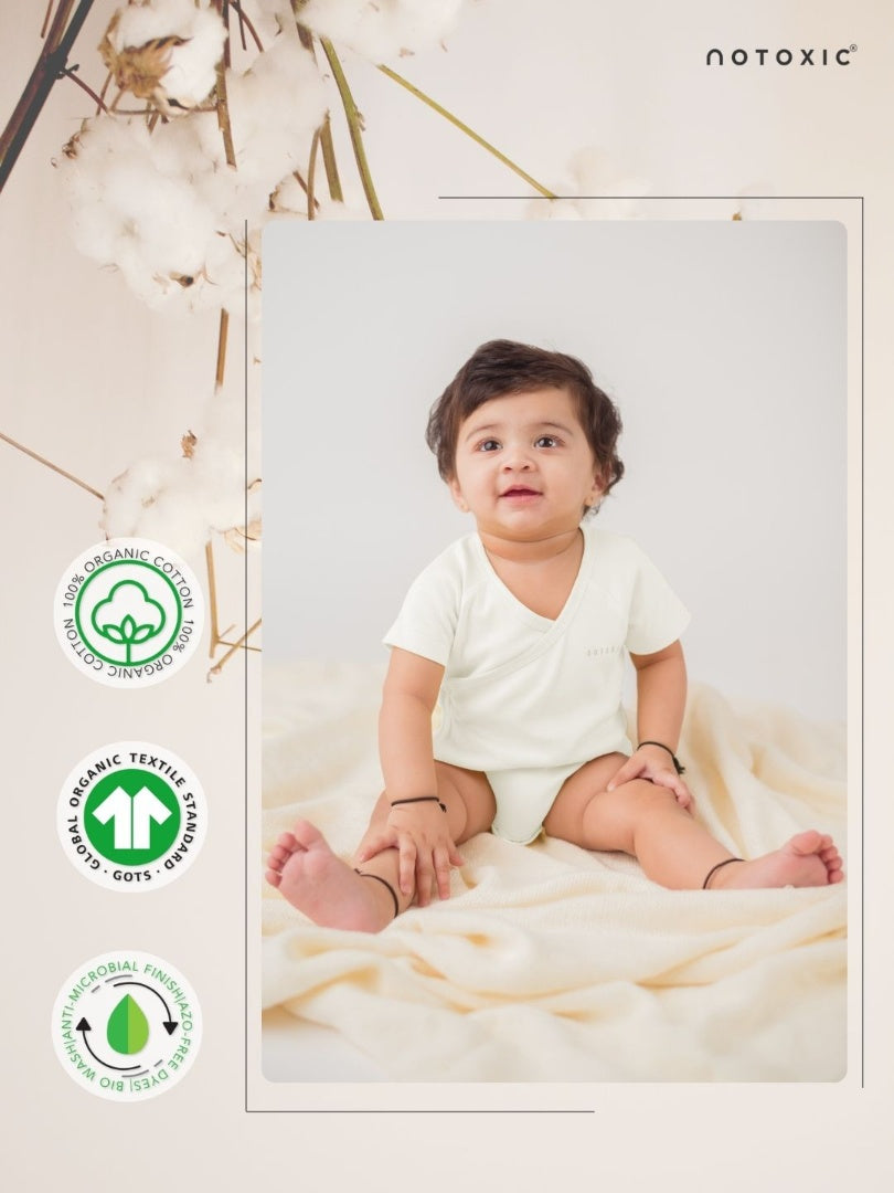 OneSea Organic Kimono Bodysuit Half Sleeve - Coconut Milk