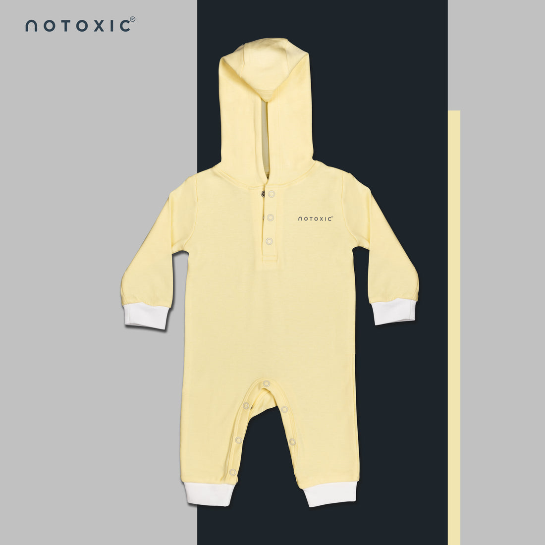 Sand OneSea Organic Hooded Romper with Rib
