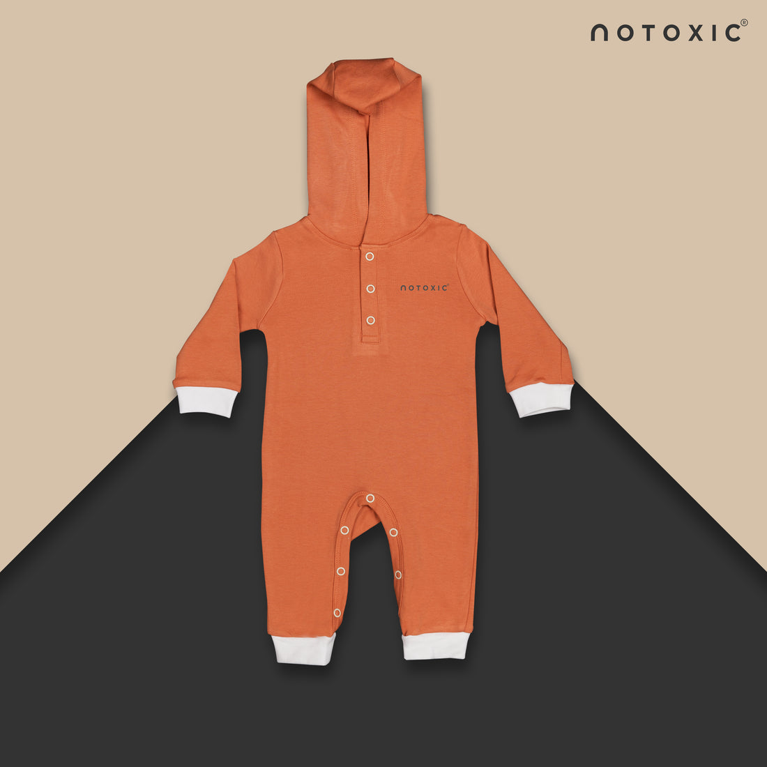 Coral OneSea Organic Hooded Romper with Rib