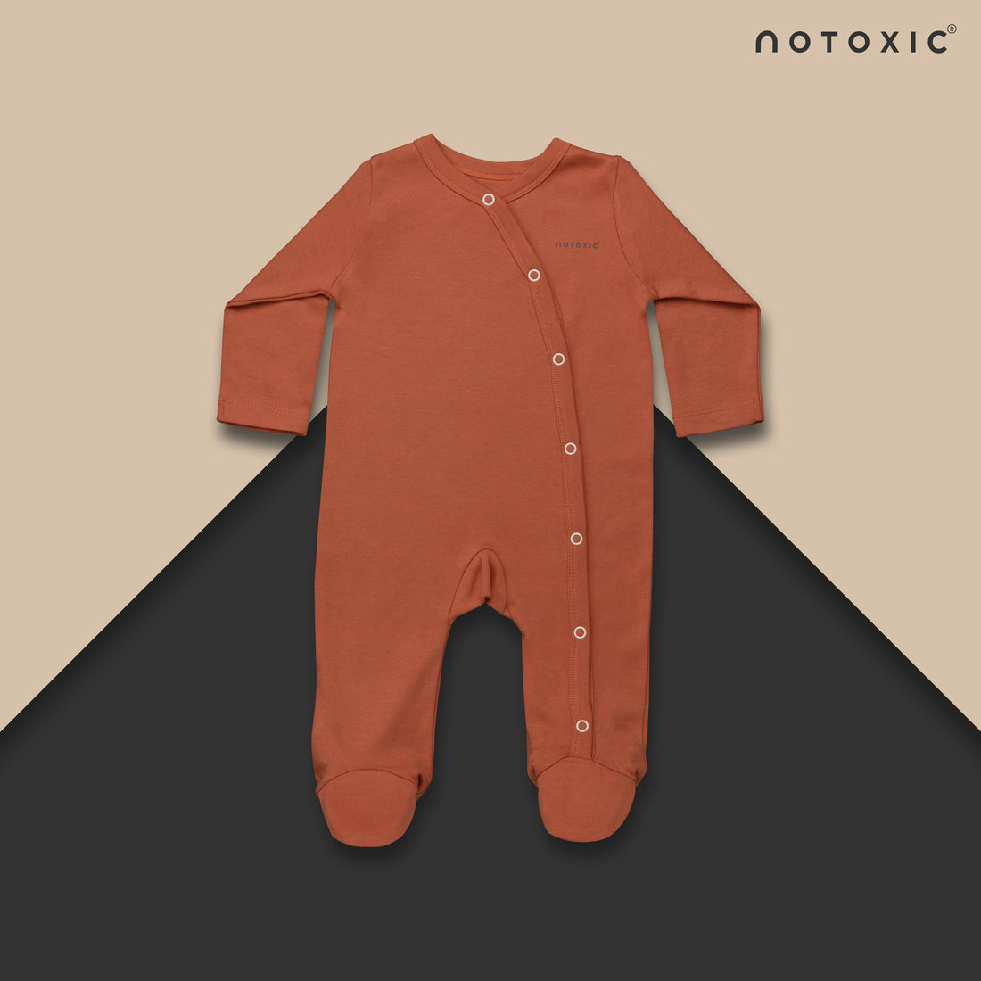 Coral OneSea Organic Kimono Footed Romper